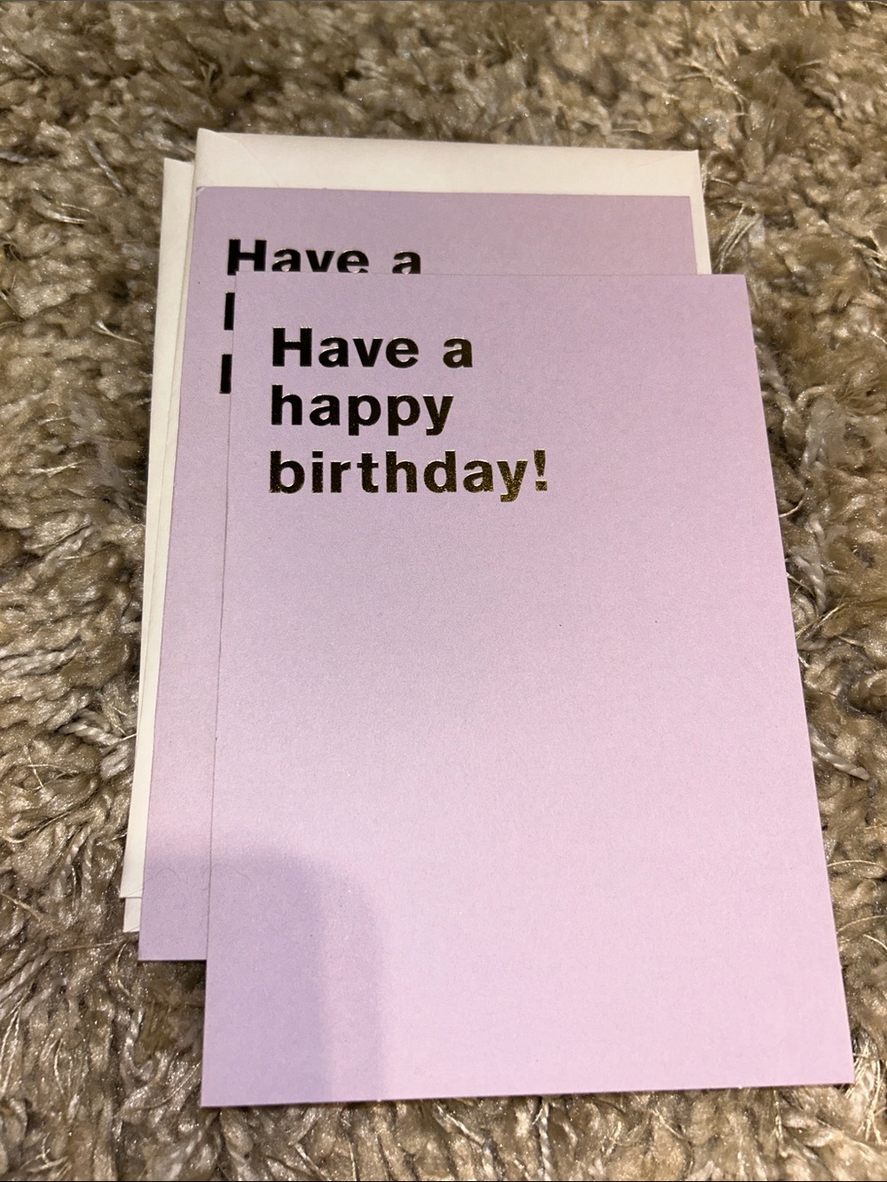 2 pack Hallmark Lavender Birthday Card with Gold Foil Text